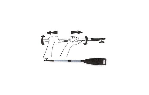 Nuova Rade Aluminium telescopische bootshaak met kunststof peddel & haak L=1560-2210mm