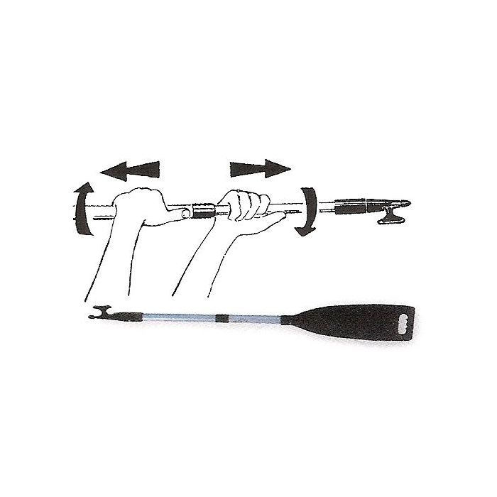 Nuova Rade Aluminium telescopische bootshaak met kunststof peddel & haak L=1560-2210mm