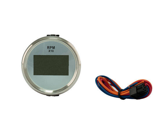 Hollex | Digitale Toeren/urenteller | Wit/RVS 9-32V