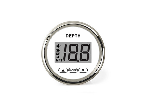 Hollex | Dieptemeter | Wit/RVS 9-32V + Spiegeltransd.