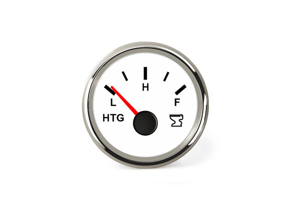 Hollex | Vuilwatermeter 9-32V | Wit/RVS 240-33Ohm