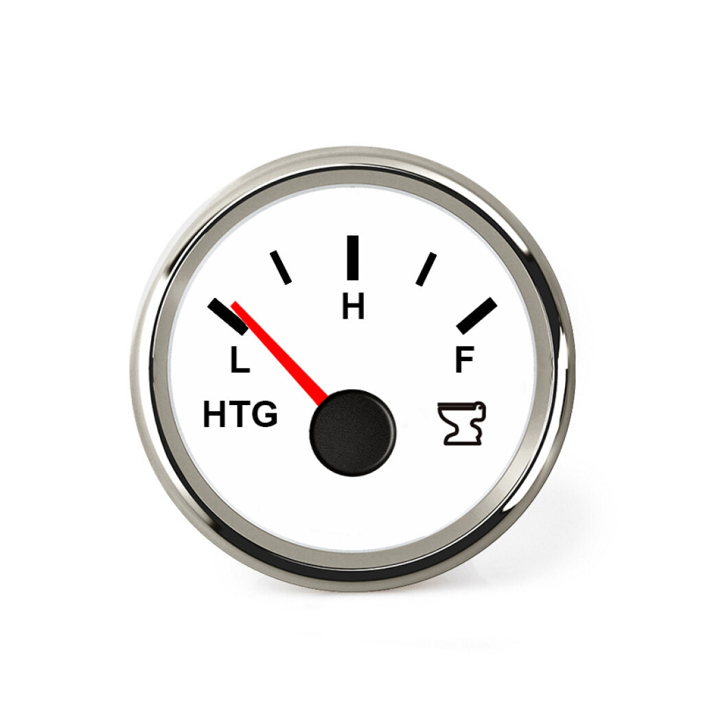 Hollex | Vuilwatermeter 9-32V | Wit/RVS 240-33Ohm