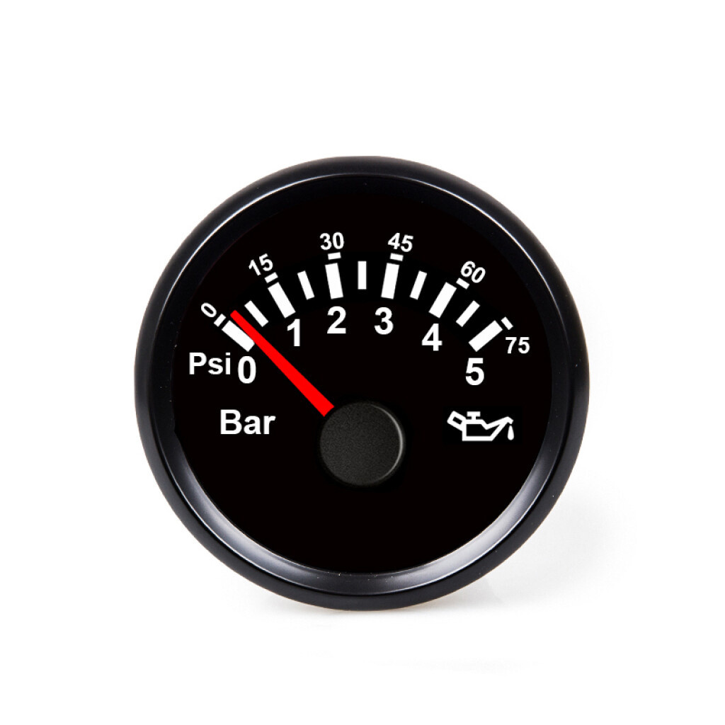Hollex | Oliedrukmeter | Zwart 9-32V 0-5 Bar