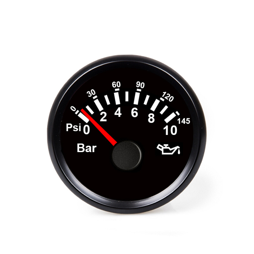 Hollex | Oliedrukmeter | Zwart 9-32V 0-10 Bar