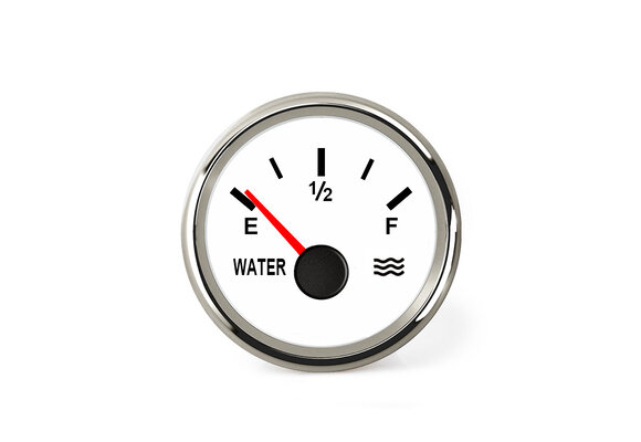 Hollex | Drinkwatermeter 9-32V | Wit/RVS 0-190Ohm