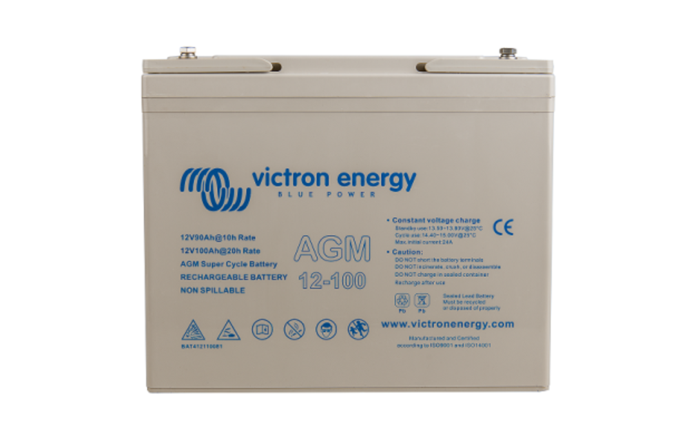 AGM Super Cycle accu met schroefdraad 12V/100Ah (M6)