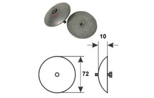 Magnesium Roerblad anodes 2 stuks