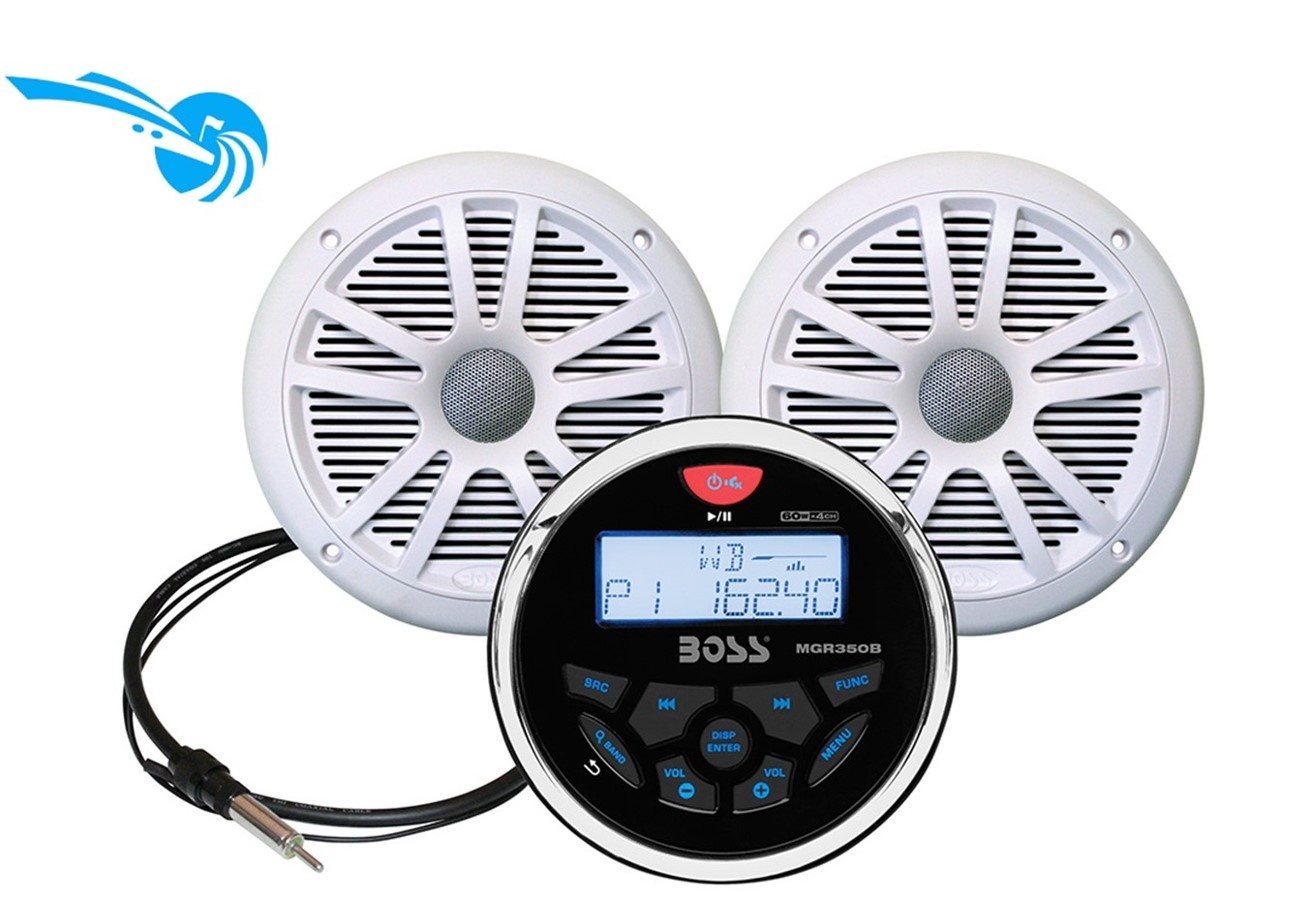 Boss MCKGB350 radio SET | Witte speakers