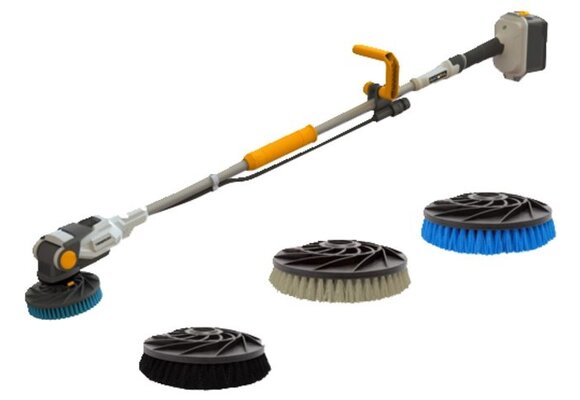 Batavia - Twin Brush 18V accu borstel incl. blauwe, zwarte & grijze borstel (zonder accu en lader)