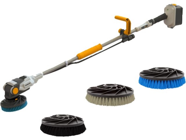 Batavia - Twin Brush 18V accu borstel incl. blauwe, zwarte & grijze borstel (zonder accu en lader)