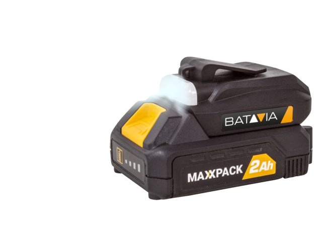 Batavia - 18V USB lader + zaklamp Past op alle Maxxpack 18V accu's