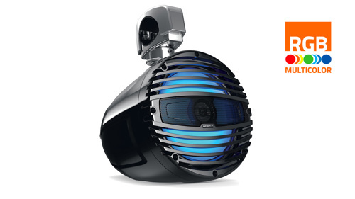 Hertz - HTX 8 M-CL-TC - 8" Marine Tower coax speaker | Zwart (RGB led), buismontage, enkel