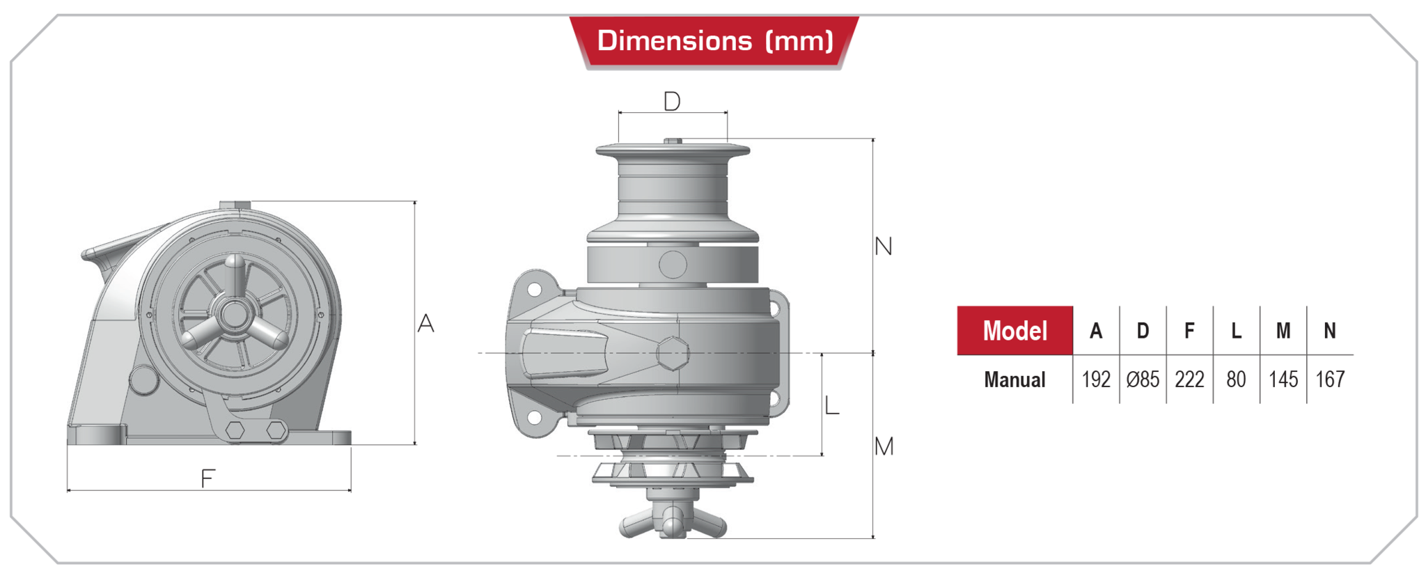 Lofrans - Windlasses Ankerlier (handbediend) horizontaal  ROYAL