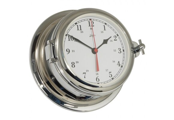 Schatz - Klok quartz Midi messing verchroomd Ø155 mm