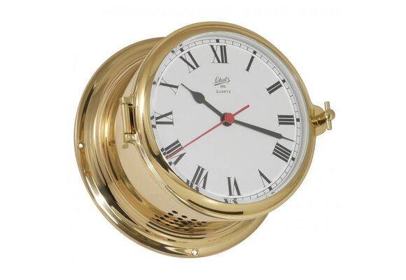 Schatz - Klok quartz Royal messing Ø180 mm (Romeinse cijfers)