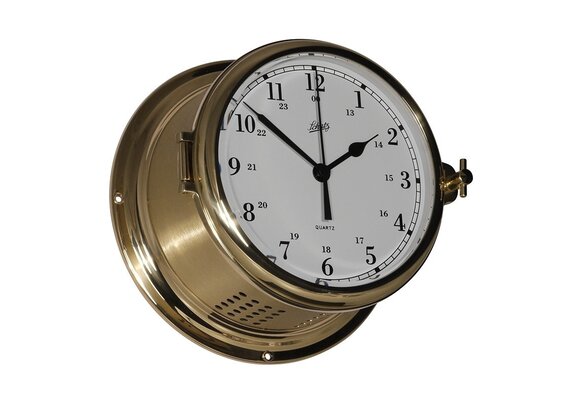 Schatz - Klok quartz Royal messing Ø180 mm