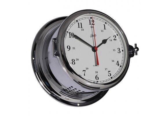 Schatz - Klok quartz Royal messing verchroomd Ø180 mm