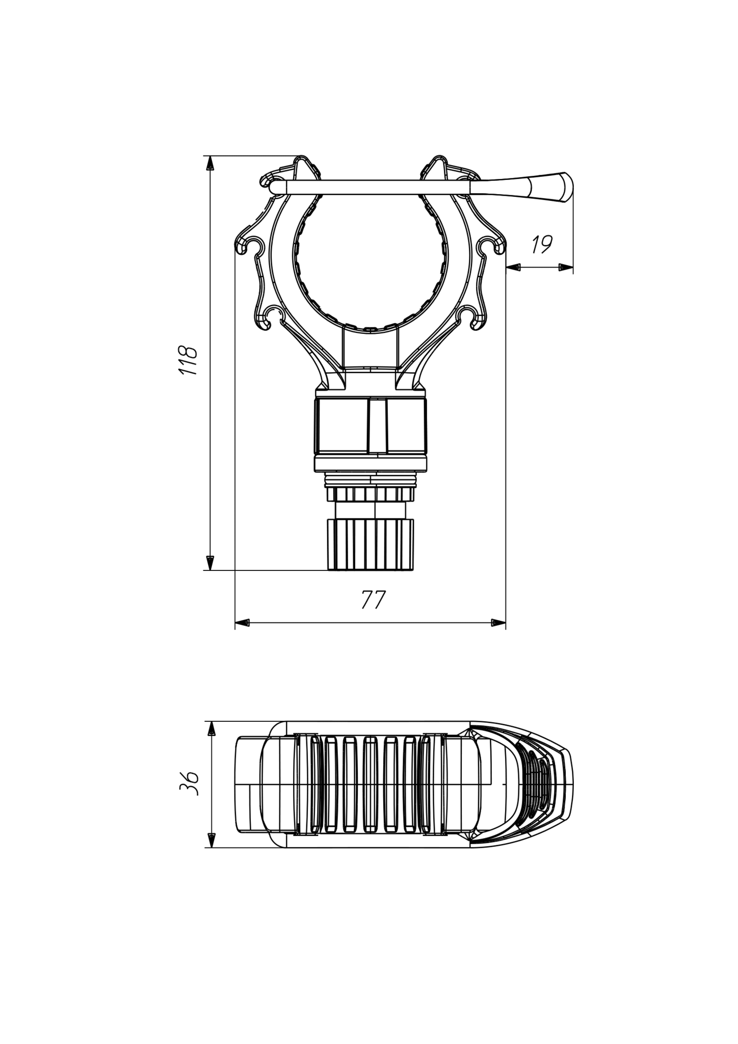 Borika - Universele houder met elastische sluiting  Ø15 tot 50mm