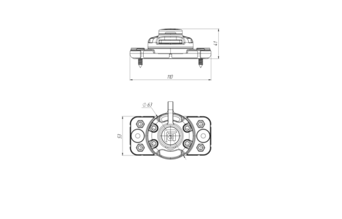 Borika - Montage voet breed opschroefbaarr
