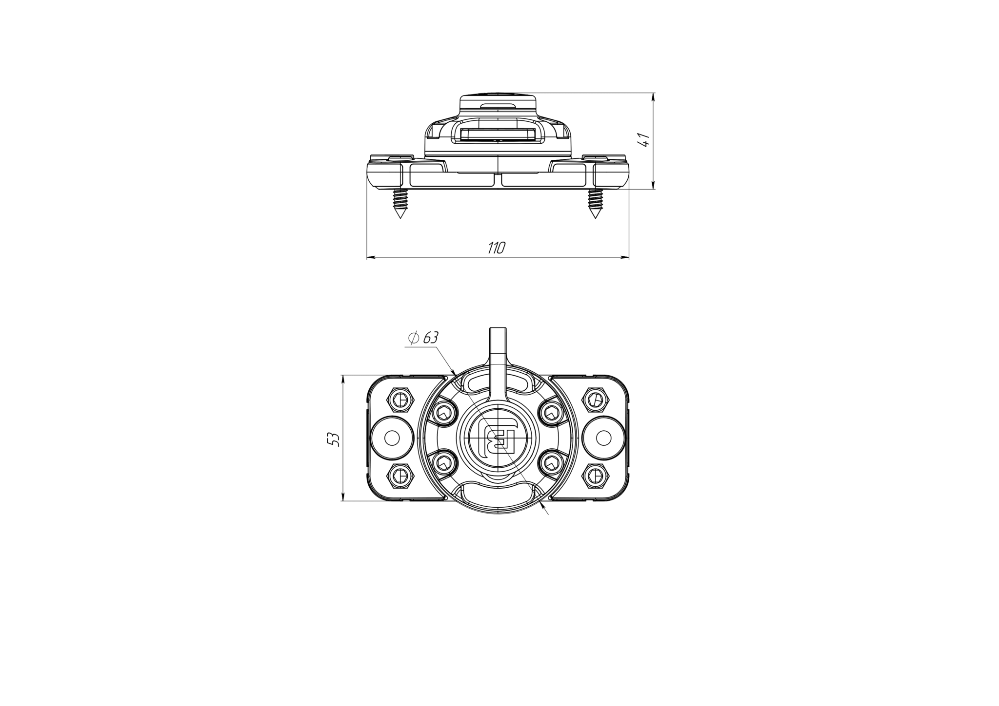 Borika - Montage voet breed opschroefbaarr