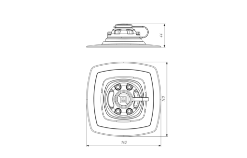Borika - Montage voet groot voor lijmmontage