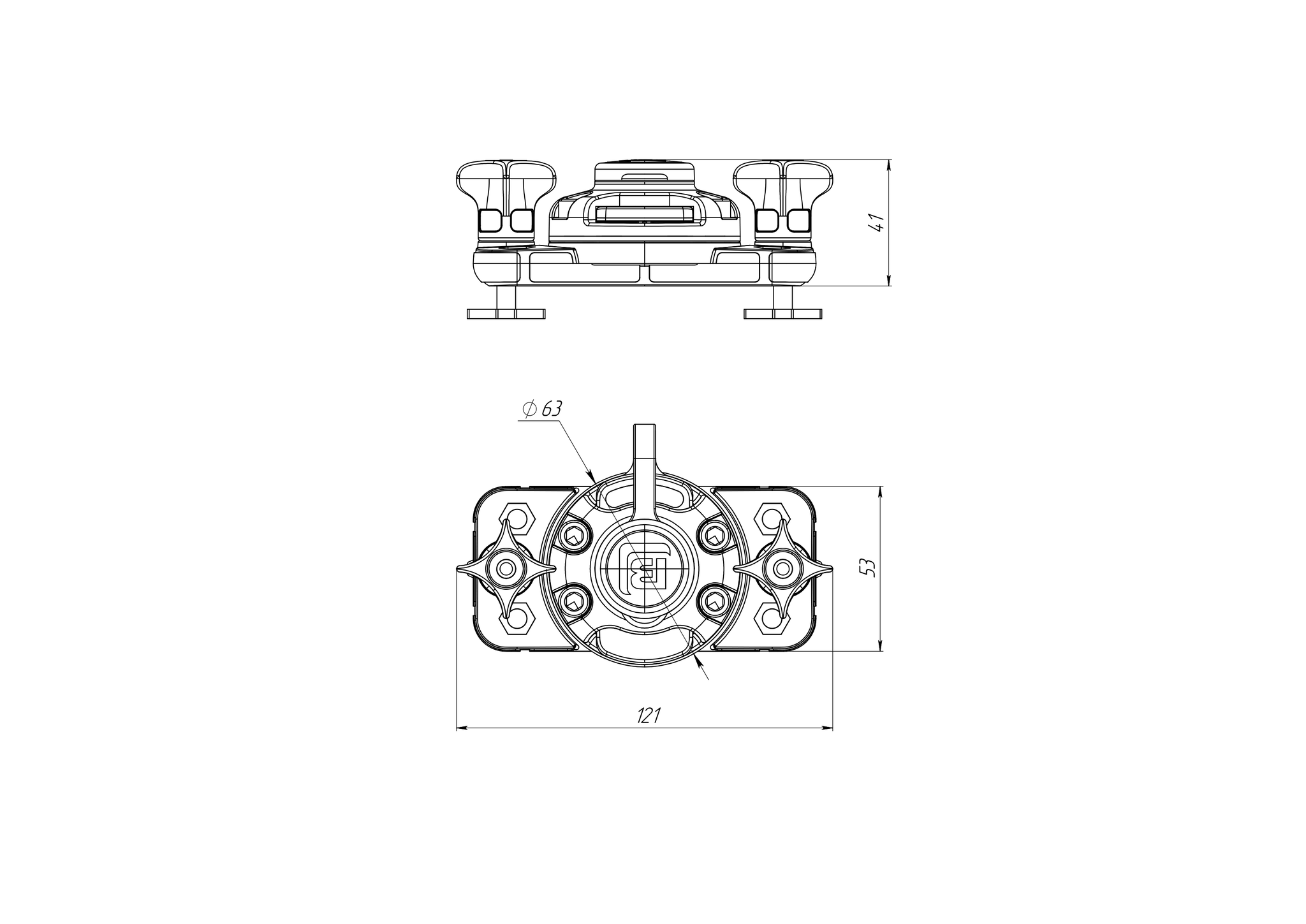 Borika - T-bolt bevestigingsadapter ondermontage