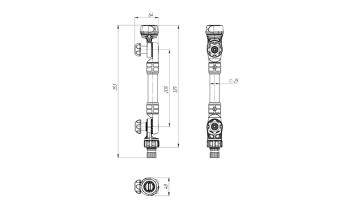 Borika - Verlengstuk met swivel 205mm