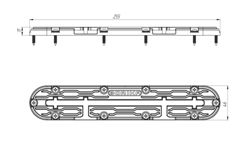 Borika - Track voor t-bolt montage 255mm