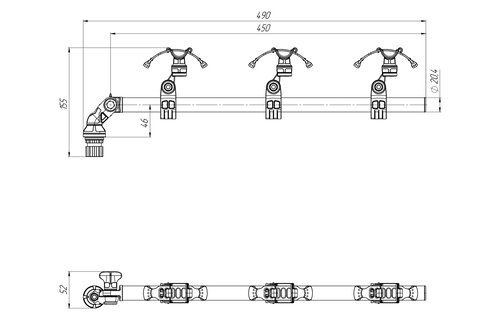 Borika - Hengelhouder voor drie hengels
