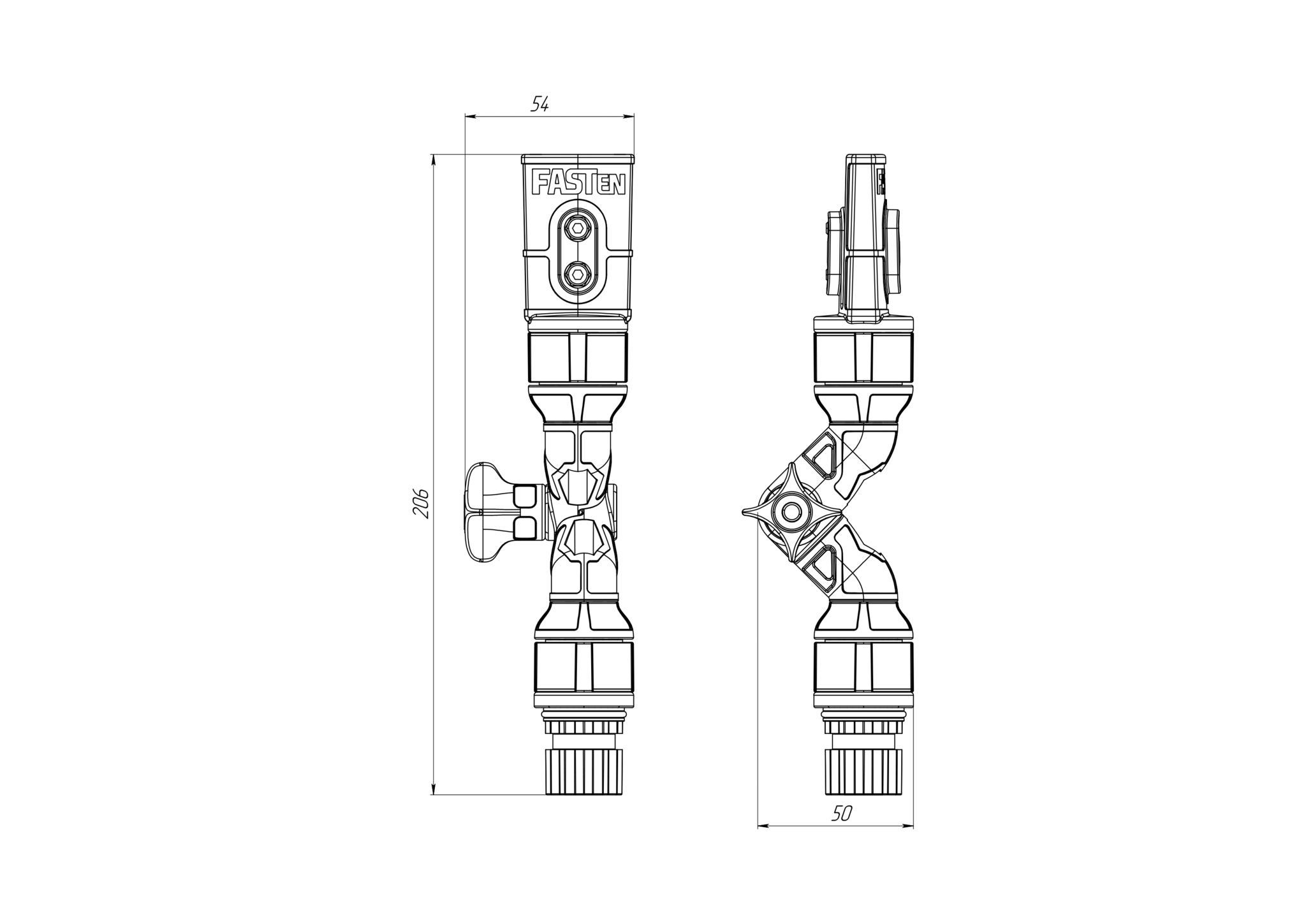 Borika - Draaibare en kantelbare houder voor navigatielampen