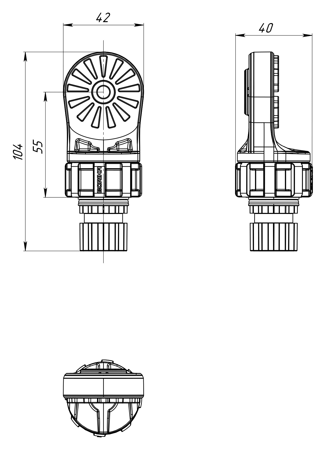 Borika - Adapter met dubbele bevestiging