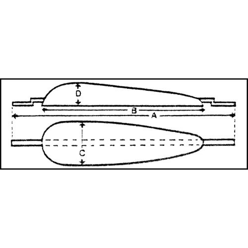 Allpa - Zinken lasstrip-anode, 203x120x40x25mm (0,55kg)