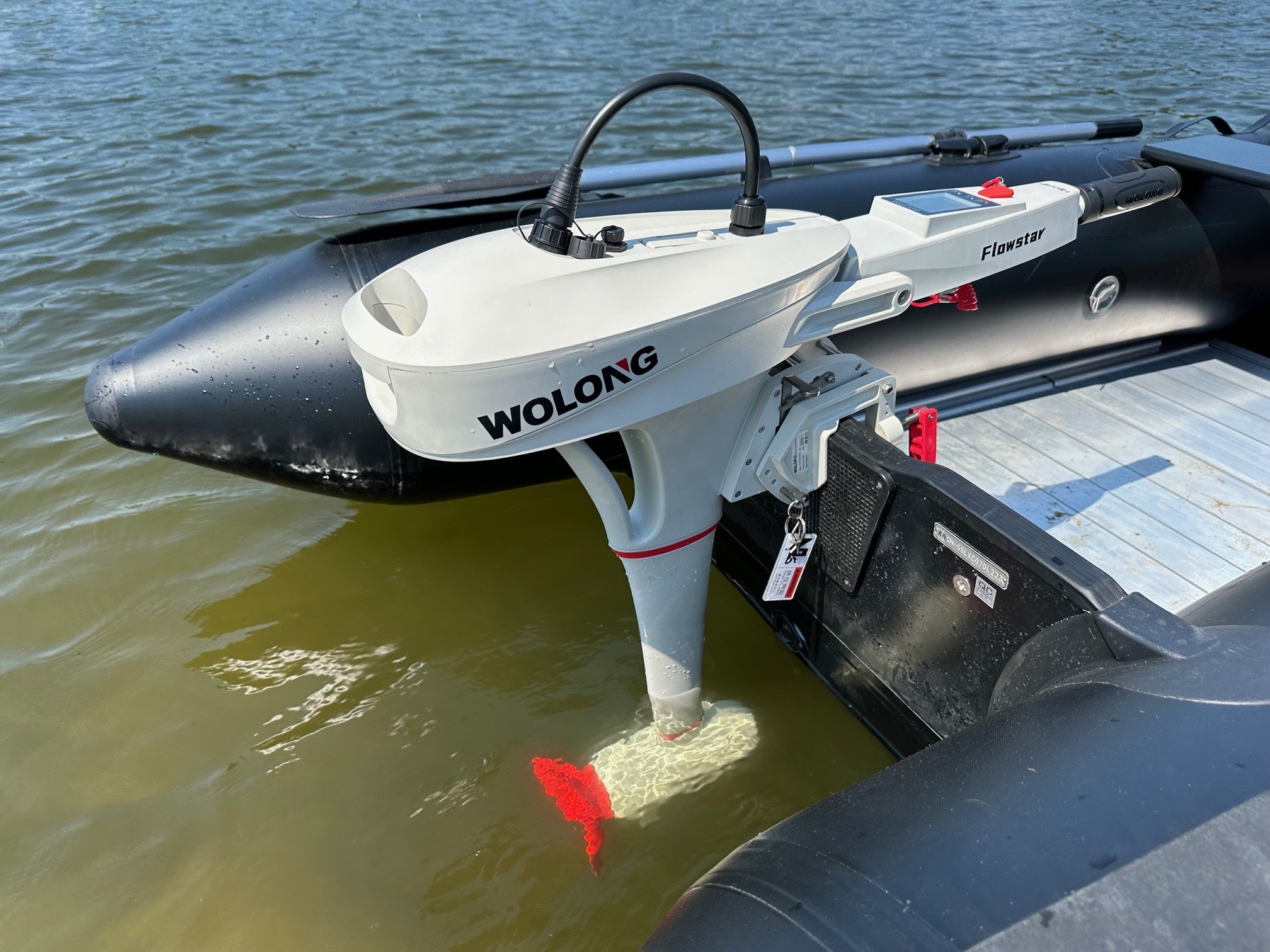 Wolong Elektrisch buitenboordmotor  - Flowstar 1.5 kortstaart met knuppel/accu