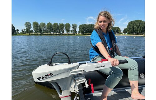 Wolong Elektrische buitenboord motor - Flowstar 1.0 kortstaart met knuppel/accu