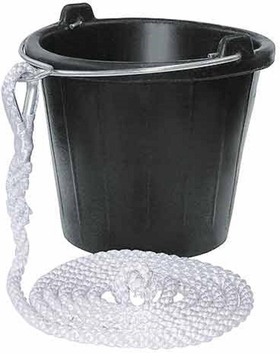 Puts / emmer rubber 8 liter met 3 meter lijn