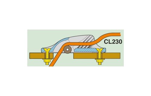 Clamcleat Rollercleat voor 3-6mm lijn model CL230AN Aluminium