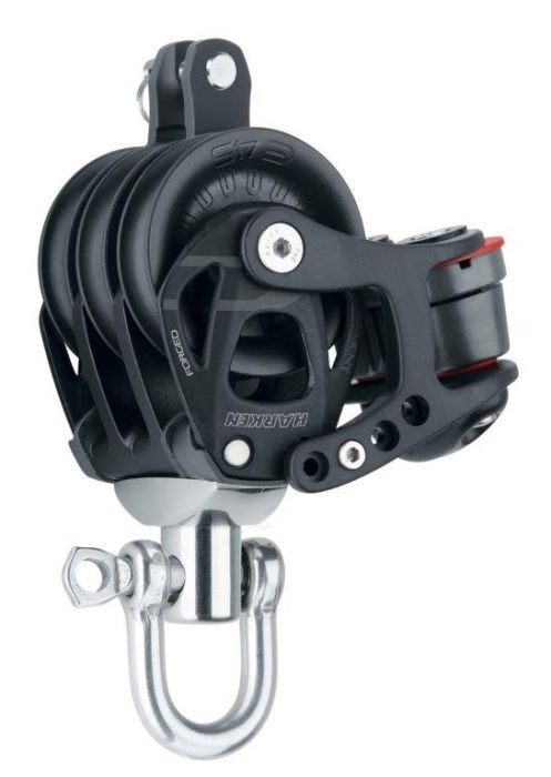 Harken Element 3-schijfsblok met hondsvot en klem