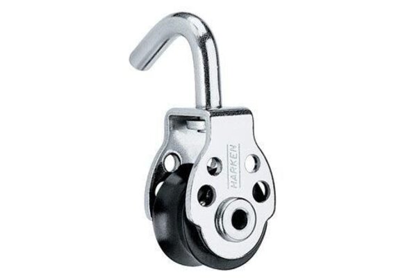 Harken 1-schijfsblok met inhaak  16 mm