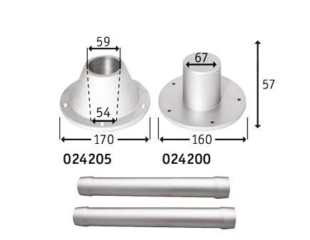 Allpa Aluminium bladsteun voor afneembare tafelpoot