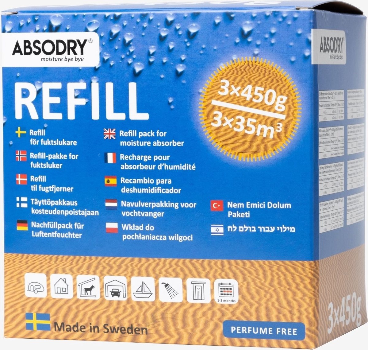 Navulling 3 x 450gr parfum vrij