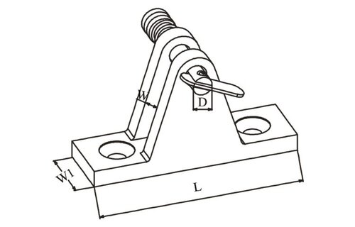 Talamex Buiskapbeslag RVS dekplaat 90° met dropnose pin