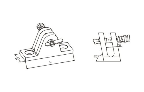 Talamex Buiskapbeslag RVS dekplaat 80° met dropnose pin
