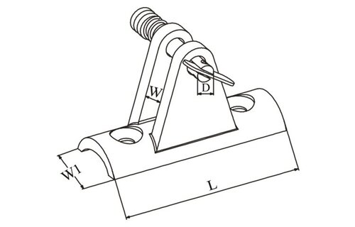 Talamex Buiskapbeslag RVS dekplaat hol 90° met dropnose pin