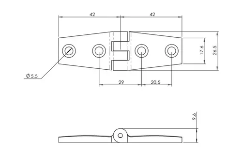 Scharnier nylon 84 X 26.5