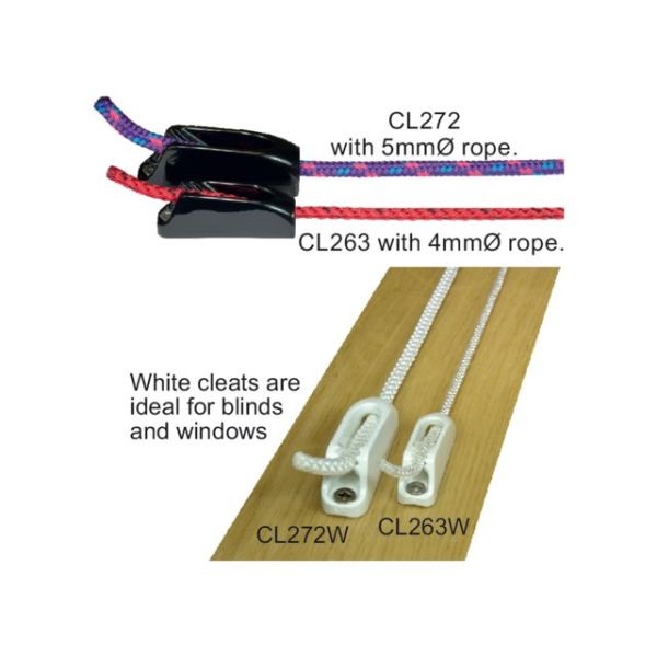 Clamcleat cleat CL263W micro nylon 1-4mm