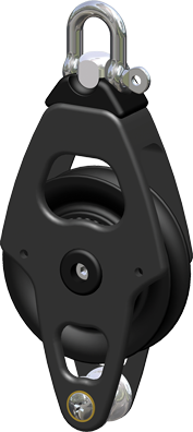 Antal Aluminium block serie OPF-60, kogelgelagerd, swivel block + becket (hondsvot)