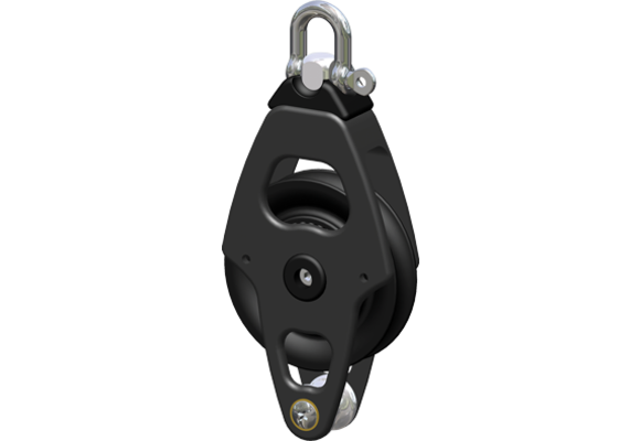 Antal Aluminium block serie OPF-70, kogelgelagerd, swivel block + becket (hondsvot)