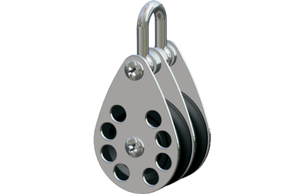 Antal RVS 316 block serie 65, kogelgelagerd, double block