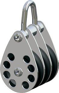 Antal RVS 316 block serie 65, kogelgelagerd, triple block