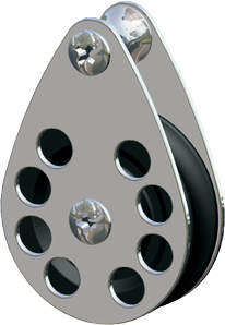 Antal RVS 316 block serie 65, kogelgelagerd, single webbing block